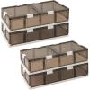 imageGiantex 53Gal Under Bed Storage Containers 4 Pack Stackable Rolling Plastic Storage Boxes with Wheels amp Lids Clear Collapsible Storage Bins for Clothes Shoes Blankets 22