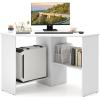 imageGiantex Corner Desk SpaceSaving Triangle Computer Desk with Storage Shelves amp CPU Stand Modern Makeup Vanity Table for Bedroom Writing Desk for Small Spaces WhiteWhite