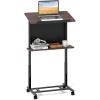 imageGiantex Mobile Podium Stand Adjustable Rolling Laptop Desk with 4 Wheels amp Tilting Desktop SittoStand Lectern Podium Standing Desk wStorage Shelf amp Cable Hole for Classroom Church Home Office 11