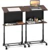 imageGiantex Mobile Podium Stand Adjustable Rolling Laptop Desk with 4 Wheels amp Tilting Desktop SittoStand Lectern Podium Standing Desk wStorage Shelf amp Cable Hole for Classroom Church Home Office 12