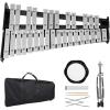imageGiantex Percussion Glockenspiel Bell Kit 30 Notes with Carry Case Practice Pad Adjustable Height Stand Bell Mallets Wooden Sticks Music Stand Xylophone Percussion Instrument SetBirch Wood  Aluminum