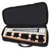 imageGiantex Percussion Glockenspiel Bell Kit 30 Notes with Carry Case Practice Pad Adjustable Height Stand Bell Mallets Wooden Sticks Music Stand Xylophone Percussion Instrument SetPine Wood  Aluminum