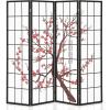 imageGiantex Room Divider 4 Panel 6FT Room Dividers Folding Privacy Screen Oriental Shoji Screen for Room Separation Portable Freestanding Japanese Wall Partition with Plum Blossom Design White