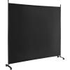 imageGiantex Room Divider Large Single Panel 73W x 73H Privacy Screen with Lockable Wheels Rolling Room Divider Panel for Home Office Studio Partition Fabric Wall Divider for Room Separation BrownBlack