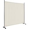 imageGiantex Room Divider Large Single Panel 73W x 73H Privacy Screen with Lockable Wheels Rolling Room Divider Panel for Home Office Studio Partition Fabric Wall Divider for Room Separation BrownBeige