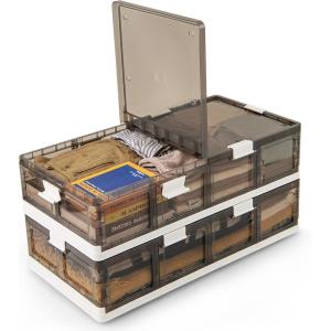 imageGiantex 53Gal Under Bed Storage Containers 4 Pack Stackable Rolling Plastic Storage Boxes with Wheels amp Lids Clear Collapsible Storage Bins for Clothes Shoes Blankets 21
