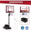 imageGiantex 10 Ft Basketball Hoop Outdoor  5 FT to 10 FT Height Adjustable Indoor Portable Basketball Goal System with 2 Wheels Weight Bag Fillable Base 32 Backboard Perfect for Kids Teens Adults