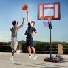 imageGiantex 10 Ft Basketball Hoop Outdoor  5 FT to 10 FT Height Adjustable Indoor Portable Basketball Goal System with 2 Wheels Weight Bag Fillable Base 32 Backboard Perfect for Kids Teens Adults