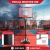 imageGiantex 10 Ft Basketball Hoop Outdoor  5 FT to 10 FT Height Adjustable Indoor Portable Basketball Goal System with 2 Wheels Weight Bag Fillable Base 32 Backboard Perfect for Kids Teens Adults