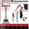 imageGiantex 10 Ft Basketball Hoop Outdoor  5 FT to 10 FT Height Adjustable Indoor Portable Basketball Goal System with 2 Wheels Weight Bag Fillable Base 32 Backboard Perfect for Kids Teens Adults