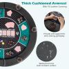 imageGiantex 48 Poker Table Top 6 Player Foldable Round Blackjack Poker Table Topper wCarrying Bag Cup Holders Padded Rails Portable Texas Holdem Poker Mat Layout for Casino Card Board Game