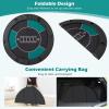 imageGiantex 48 Poker Table Top 6 Player Foldable Round Blackjack Poker Table Topper wCarrying Bag Cup Holders Padded Rails Portable Texas Holdem Poker Mat Layout for Casino Card Board Game