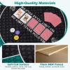 imageGiantex 48 Poker Table Top 6 Player Foldable Round Blackjack Poker Table Topper wCarrying Bag Cup Holders Padded Rails Portable Texas Holdem Poker Mat Layout for Casino Card Board Game