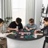 imageGiantex 48 Poker Table Top 6 Player Foldable Round Blackjack Poker Table Topper wCarrying Bag Cup Holders Padded Rails Portable Texas Holdem Poker Mat Layout for Casino Card Board Game