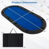 imageGiantex 82 x 42 Poker Table Top 10 Player Oval TripleFold Blackjack Poker Card Table Topper wCarrying Bag Cup Holders Portable Foldable Texas Holdem Poker Mat Layout for Casino Board GameBlue