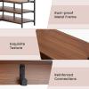 imageGiantex Corner Coat Rack with Shoe Bench LShaped Garment Rack with 5 Shelves amp 7 Hooks Heavy Duty Freestanding Clothes Racks Entryway Bench with Shoes Organizer for Hallway Walnut amp BlackWalnut  Black