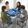 imageGiantex Folding Mahjong Table 35 Square Card Table with Cup Holders Removable Noise Reduction Mat HDPE Tabletop 4Player Portable Domino Tables for Poker Blackjack Board Game NavyDark Blue