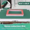 imageGiantex Folding Mahjong Table 35 Square Card Table with Cup Holders Removable Noise Reduction Mat HDPE Tabletop 4Player Portable Domino Tables for Poker Blackjack Board Game NavyPure Green