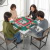 imageGiantex Folding Mahjong Table 35 Square Card Table with Cup Holders Removable Noise Reduction Mat HDPE Tabletop 4Player Portable Domino Tables for Poker Blackjack Board Game NavyPure Green