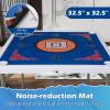 imageGiantex Folding Mahjong Table 35 Square Card Table with Cup Holders Removable Noise Reduction Mat HDPE Tabletop 4Player Portable Domino Tables for Poker Blackjack Board Game NavyNavy