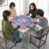 imageGiantex Folding Mahjong Table 35 Square Card Table with Cup Holders Removable Noise Reduction Mat HDPE Tabletop 4Player Portable Domino Tables for Poker Blackjack Board Game NavyPink
