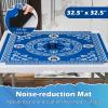 imageGiantex Folding Mahjong Table 35 Square Card Table with Cup Holders Removable Noise Reduction Mat HDPE Tabletop 4Player Portable Domino Tables for Poker Blackjack Board Game NavyBlue