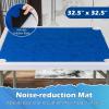 imageGiantex Folding Mahjong Table 35 Square Card Table with Cup Holders Removable Noise Reduction Mat HDPE Tabletop 4Player Portable Domino Tables for Poker Blackjack Board Game NavyDark Blue
