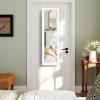 imageGiantex Wall Door Mounted Jewelry Cabinet with Full Length Mirror Lockable Over Door Jewelry Armoire with LED Lights 475 Large Jewelry Storage Organizer with 6 Drawers EspressoWhite