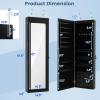 imageGiantex Wall Door Mounted Jewelry Cabinet with Full Length Mirror Lockable Over Door Jewelry Armoire with LED Lights 475 Large Jewelry Storage Organizer with 6 Drawers EspressoBlack