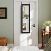 imageGiantex Wall Door Mounted Jewelry Cabinet with Full Length Mirror Lockable Over Door Jewelry Armoire with LED Lights 475 Large Jewelry Storage Organizer with 6 Drawers EspressoBlack