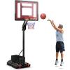 imageGiantex 10 Ft Basketball Hoop Outdoor  5 FT to 10 FT Height Adjustable Indoor Portable Basketball Goal System with 2 Wheels Weight Bag Fillable Base 32 Backboard Perfect for Kids Teens Adults