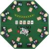 imageGiantex 48 Poker Table Top  8 Player Foldable Texas Holdem Poker Table Topper wCarrying Bag Cup Holders Chip Trays Portable AntiSlip Blackjack Octagonal Poker Mat Layout for Card Casino GameGreen With Star