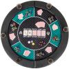 imageGiantex 48 Poker Table Top 6 Player Foldable Round Blackjack Poker Table Topper wCarrying Bag Cup Holders Padded Rails Portable Texas Holdem Poker Mat Layout for Casino Card Board Game