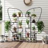 imageGiantex 2 Pack 6Tier Plant Stand Indoor ButterflyShaped Metal 73 Tall Ladder Plant Shelf w 4 Hanging Hooks Outdoor Flowerpot Display Rack for Multiple Plants Living Room Balcony Patio Garden22 x 105 x 73