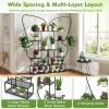 imageGiantex 2 Pack 6Tier Plant Stand Indoor ButterflyShaped Metal 73 Tall Ladder Plant Shelf w 4 Hanging Hooks Outdoor Flowerpot Display Rack for Multiple Plants Living Room Balcony Patio Garden22 x 105 x 73