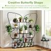 imageGiantex 2 Pack 6Tier Plant Stand Indoor ButterflyShaped Metal 73 Tall Ladder Plant Shelf w 4 Hanging Hooks Outdoor Flowerpot Display Rack for Multiple Plants Living Room Balcony Patio Garden22 x 105 x 73
