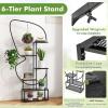 imageGiantex 2 Pack 6Tier Plant Stand Indoor ButterflyShaped Metal 73 Tall Ladder Plant Shelf w 4 Hanging Hooks Outdoor Flowerpot Display Rack for Multiple Plants Living Room Balcony Patio Garden22 x 105 x 73