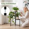 imageGiantex 3Tier Metal Plant Stand Indoor Outdoor Tall Corner Flower Pot Holder Display Rack for Living Room Balcony Patio Garden Office Heavy Duty Vertical Shelf Metal Plant Rack Organizer Black