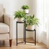imageGiantex 3Tier Metal Plant Stand Indoor Outdoor Tall Corner Flower Pot Holder Display Rack for Living Room Balcony Patio Garden Office Heavy Duty Vertical Shelf Metal Plant Rack Organizer Black