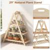 imageGiantex 3Tier Plant Stand Indoor 285 Wood Flower Pot Plant Display Shelf Ladder Plant Holder Rack w Slatted Shelves for Indoor amp Outdoor Living Room Entryway Patio Garden amp Balcony NaturalNatural