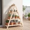 imageGiantex 3Tier Plant Stand Indoor 285 Wood Flower Pot Plant Display Shelf Ladder Plant Holder Rack w Slatted Shelves for Indoor amp Outdoor Living Room Entryway Patio Garden amp Balcony NaturalNatural