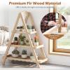 imageGiantex 3Tier Plant Stand Indoor 285 Wood Flower Pot Plant Display Shelf Ladder Plant Holder Rack w Slatted Shelves for Indoor amp Outdoor Living Room Entryway Patio Garden amp Balcony NaturalNatural
