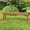 imageGiantex 47 Outdoor Bench with Slatted Seat 705Lbs Capacity Solid Wood Frame Teak Oil Finish Backless Garden Bench for Patio Dining Yard Porch Entryway Park 2Person Outside Seat Chair 21