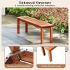 imageGiantex 47 Outdoor Bench with Slatted Seat 705Lbs Capacity Solid Wood Frame Teak Oil Finish Backless Garden Bench for Patio Dining Yard Porch Entryway Park 2Person Outside Seat Chair 21
