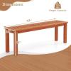 imageGiantex 47 Outdoor Bench with Slatted Seat 705Lbs Capacity Solid Wood Frame Teak Oil Finish Backless Garden Bench for Patio Dining Yard Porch Entryway Park 2Person Outside Seat Chair 22