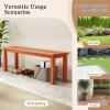 imageGiantex 47 Outdoor Bench with Slatted Seat 705Lbs Capacity Solid Wood Frame Teak Oil Finish Backless Garden Bench for Patio Dining Yard Porch Entryway Park 2Person Outside Seat Chair 21
