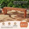 imageGiantex 47 Outdoor Bench with Slatted Seat 705Lbs Capacity Solid Wood Frame Teak Oil Finish Backless Garden Bench for Patio Dining Yard Porch Entryway Park 2Person Outside Seat Chair 22