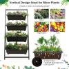 imageGiantex 8Tier Wooden Vertical Raised Garden Bed Freestanding Plant Stand with Legs for Herbs Vegetables Fruits Indoor Outdoor Tiered Wood Planter Box Flower Rack for Patio Balcony amp Yard1