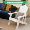 imageGiantex Outdoor Adirondack Chair  Oversized Patio Chairs wHidden Cup Holder Realistic Wood Grain 380 LBS Weight Capacity Weather Resistant Firepit Chairs for Backyard Garden 1 WhiteWhite
