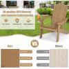 imageGiantex Outdoor Adirondack Chair  Oversized Patio Chairs wHidden Cup Holder Realistic Wood Grain 380 LBS Weight Capacity Weather Resistant Firepit Chairs for Backyard Garden 1 WhiteTeak